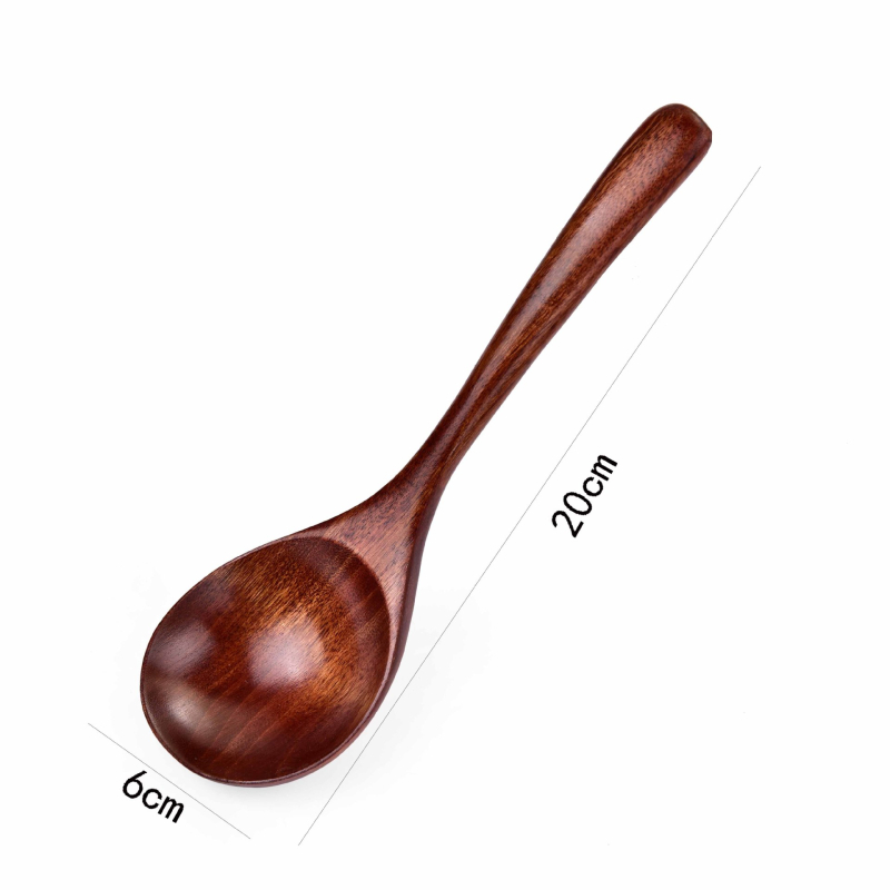 Hosszú nyeletű fakanál – egyszínű, logó nyomtatva, Xiaotong Home, testreszabható feldolgozás
