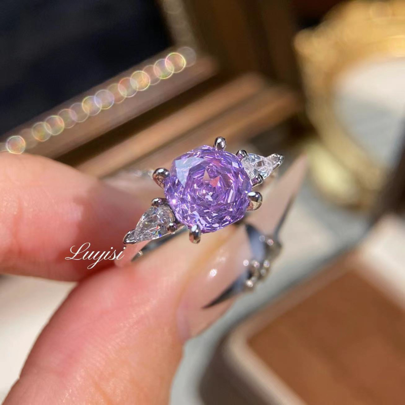 Inel cu octagonal millennium rose-cut, cupru, design geometric, tăiere cu diamant, stil lux lejer