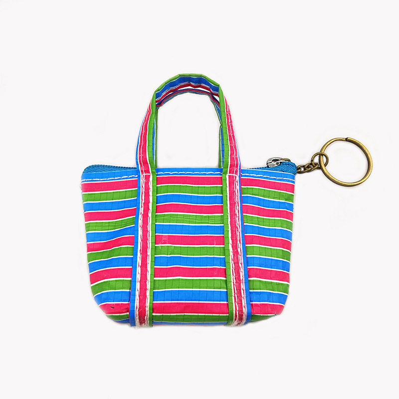 Монетник от полиестер с райета, унисекс дизайн, портмоне с едно сгъване, стил Литература и изкуство — национален стил