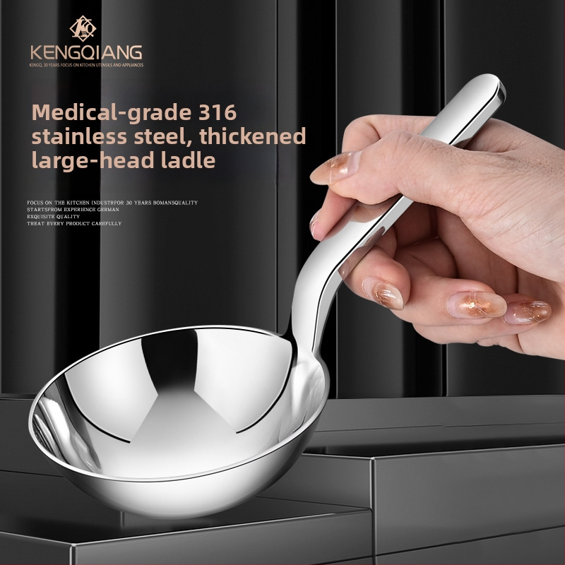 316 rozsdamentes acél kanál felnőtteknek, új kínai stílus, egyszínű dizájn, nyomtatott logó, három darabos készlet