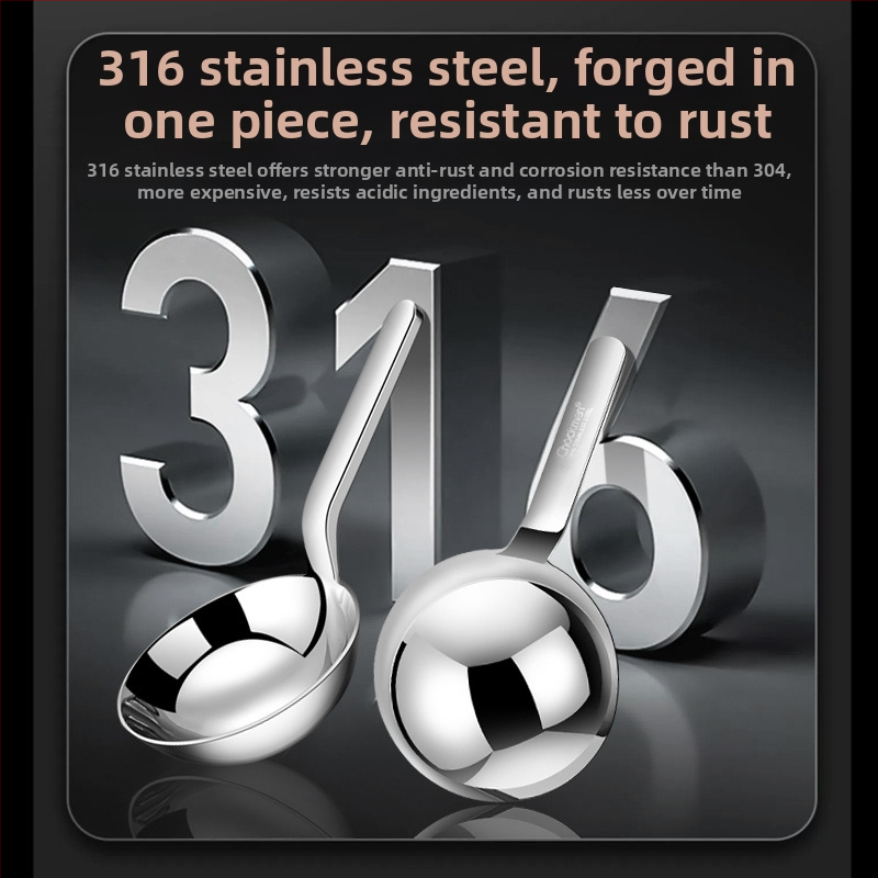 316 rozsdamentes acél kanál felnőtteknek, új kínai stílus, egyszínű dizájn, nyomtatott logó, három darabos készlet