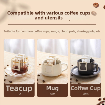 Pungă filtrantă de unică folosință pentru cold brew, filtru din material nețesut, cu bucle pentru agățare, include linguriță