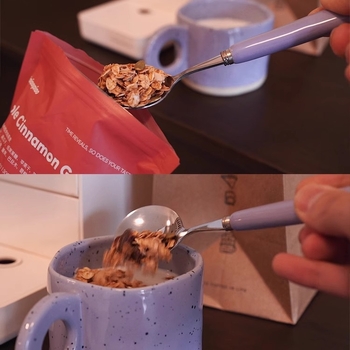 Rozsdamentes acélból készült kanál–villa étkészlet, nordic stílus, egyszínű felület, Hemp Wheel felületi finiselés (Anyag: rozsdamentes acél; Stílus: nordic; Mintázat: egyszínű; Finiselés: Hemp Wheel)