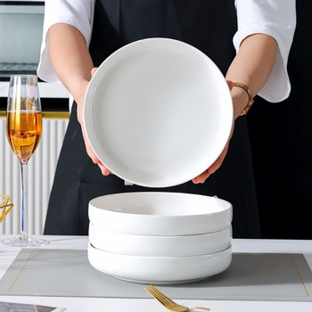 Πιάτο βαθύ από bone china, στρογγυλό κεραμικό πιάτο οικιακής χρήσης, ιαπωνικό στυλ, φινίρισμα underglaze, έτοιμο για δώρο