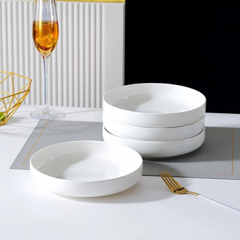 Πιάτο βαθύ από bone china, στρογγυλό κεραμικό πιάτο οικιακής χρήσης, ιαπωνικό στυλ, φινίρισμα underglaze, έτοιμο για δώρο