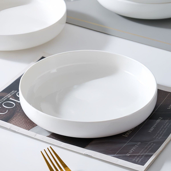 Πιάτο βαθύ από bone china, στρογγυλό κεραμικό πιάτο οικιακής χρήσης, ιαπωνικό στυλ, φινίρισμα underglaze, έτοιμο για δώρο