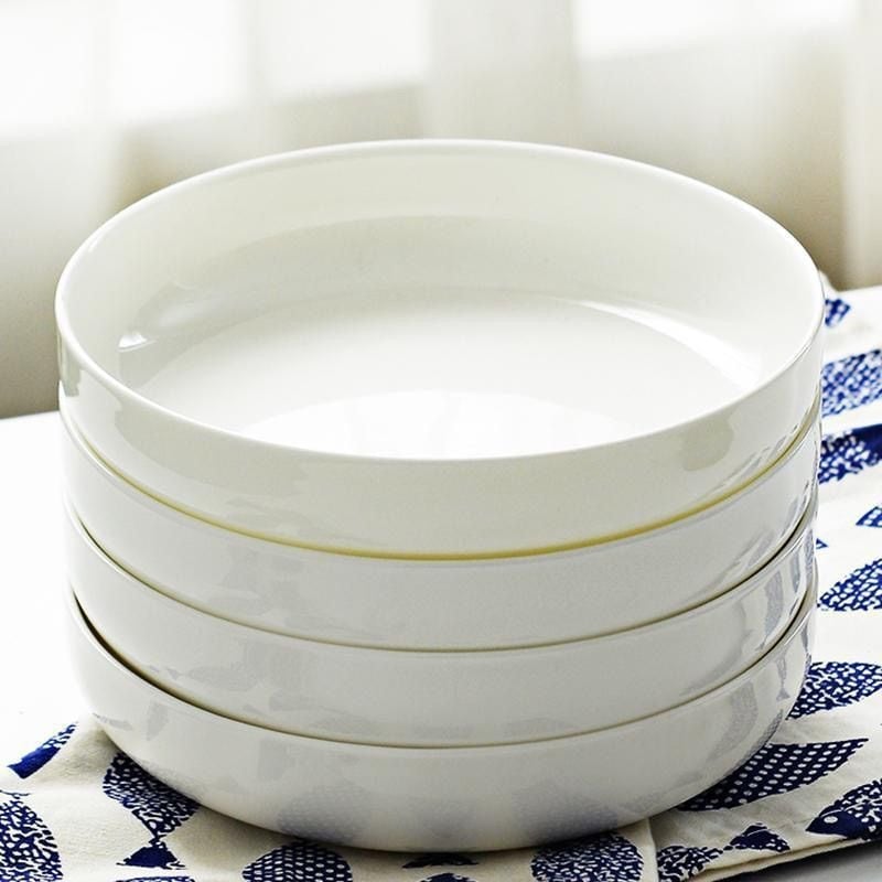 Πιάτο βαθύ από bone china, στρογγυλό κεραμικό πιάτο οικιακής χρήσης, ιαπωνικό στυλ, φινίρισμα underglaze, έτοιμο για δώρο