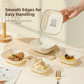 Namų naudojimo kaulų atliekų plokštelė – plastikinė, kvadratinė, vienos spalvos, rankų piešinio paviršius