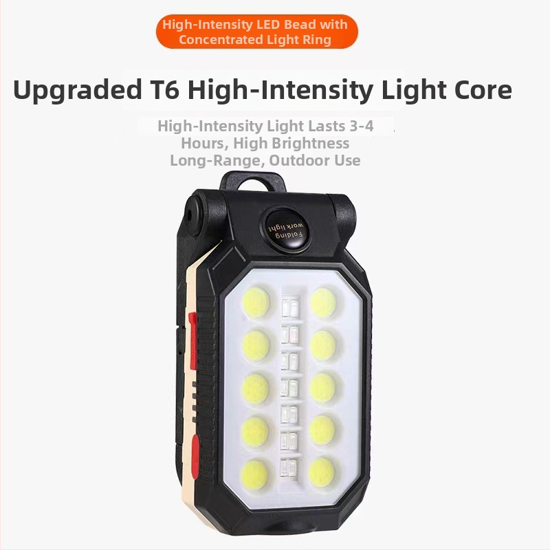 COB radna svjetiljka USB punjiva, magnetna kuka, 1800mAh baterija, 50W, ručni pogon
