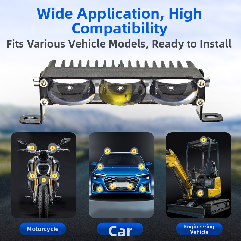 JSG LED προβολέας με διάταξη 3 LED – υψηλής φωτεινότητας για μοτοσικλέτες και οχήματα εκτός δρόμου, 18W, 9-36V, φακός PC, αλουμινένιο περίβλημα, LED 5060, διάρκεια ζωής 50.000 h