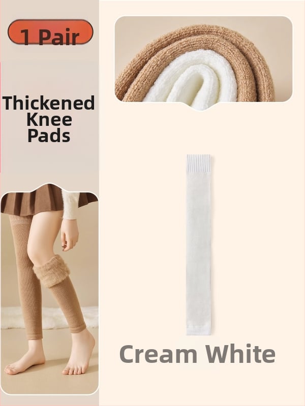 Șosete de femei peste genunchi din lână, căptușite cu fleece, groase pentru iarnă, stil minimalist, model solid, tricot cu un ac