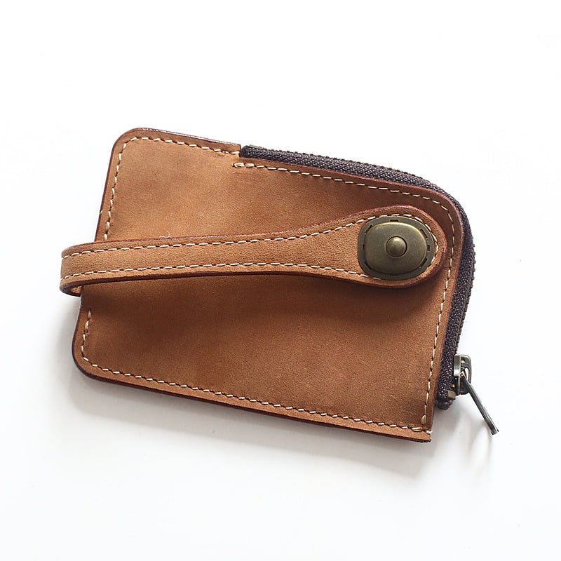 Kulcstartó táska férfiaknak - Valódi bőr, Első réteg marhabőrből, 1 hajtás, Kopásálló, Tárolható