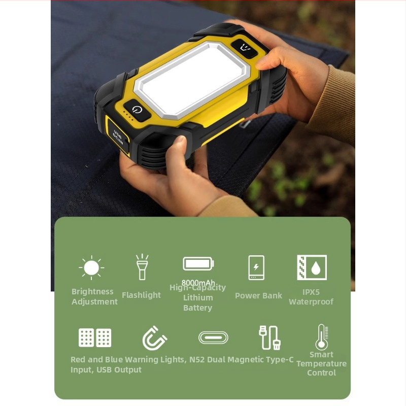 Fleet φακός χειρός με δύο μαγνήτες, επαναφορτιζόμενος, πολύ φωτεινός, μακρά διάρκεια, φορητός για επισκευές αυτοκινήτων