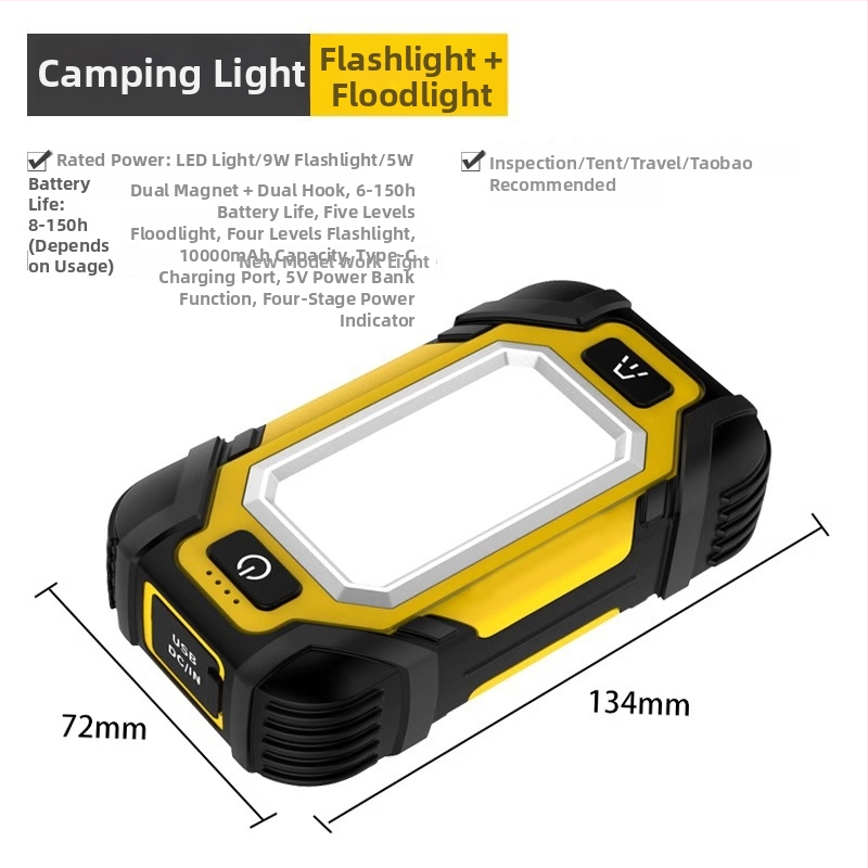 Fleet φακός χειρός με δύο μαγνήτες, επαναφορτιζόμενος, πολύ φωτεινός, μακρά διάρκεια, φορητός για επισκευές αυτοκινήτων