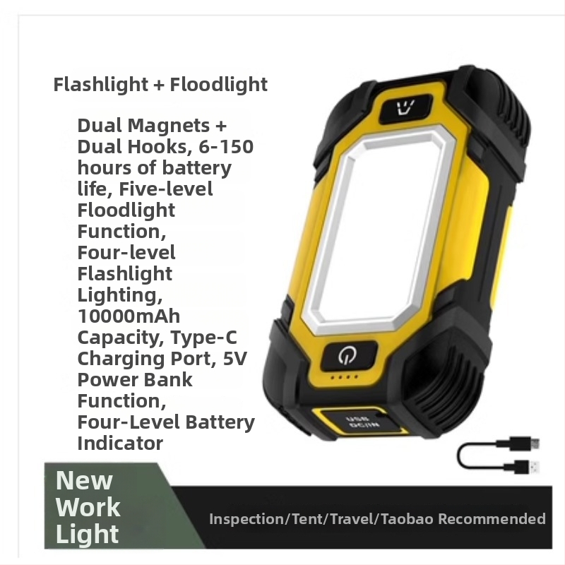 Fleet φακός χειρός με δύο μαγνήτες, επαναφορτιζόμενος, πολύ φωτεινός, μακρά διάρκεια, φορητός για επισκευές αυτοκινήτων