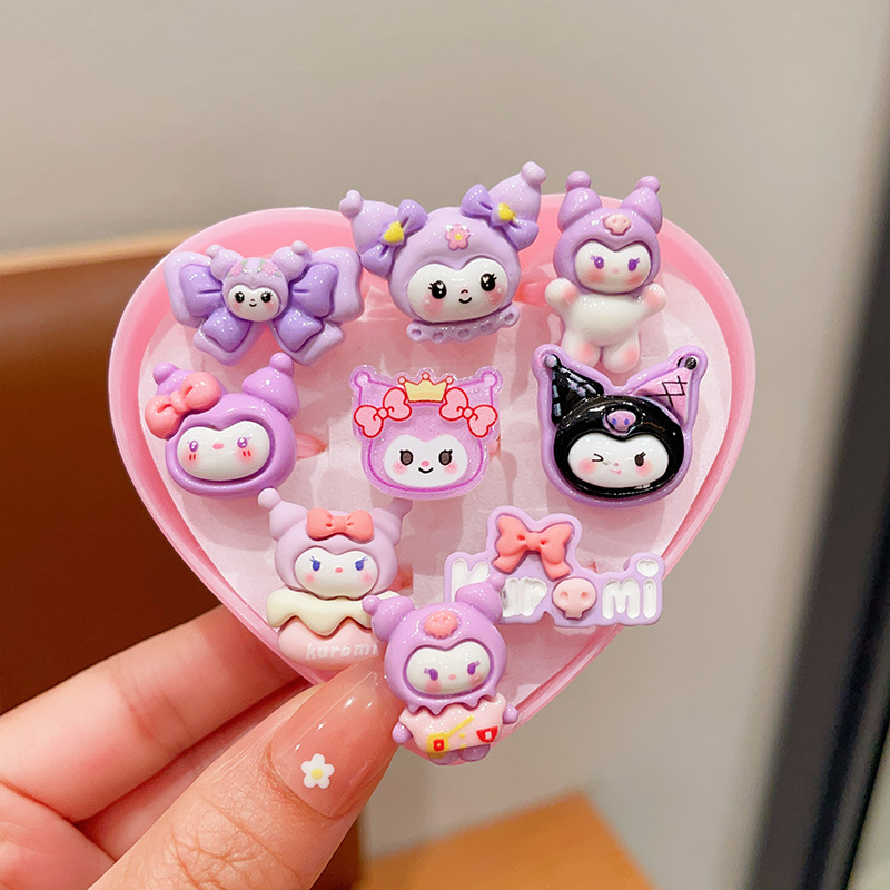 Gyerekeknek szóló hercegnő gyűrűkészlet – kézzel készített, műanyag/gyanta, gyerek/rajzfilm stílus, Hercegnő sorozat, 3–10 éveseknek