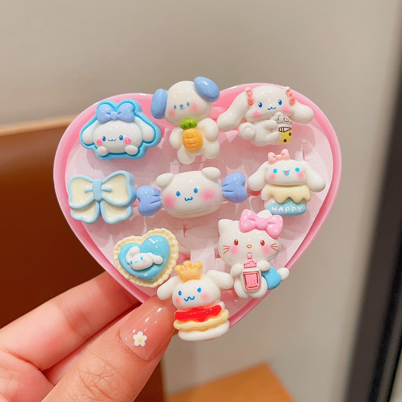 Gyerekeknek szóló hercegnő gyűrűkészlet – kézzel készített, műanyag/gyanta, gyerek/rajzfilm stílus, Hercegnő sorozat, 3–10 éveseknek