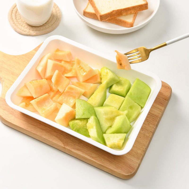 Műanyag téglalap alakú köretes tál, nyomtatott logóval, testreszabható, japán stílusú, 2024-ben debütált