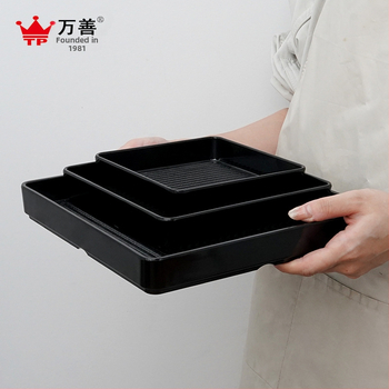 Melamín négyszögletes tál, japán stílus, in-mold magas hőmérsékletű formázás, testreszabás és logónyomás elérhető