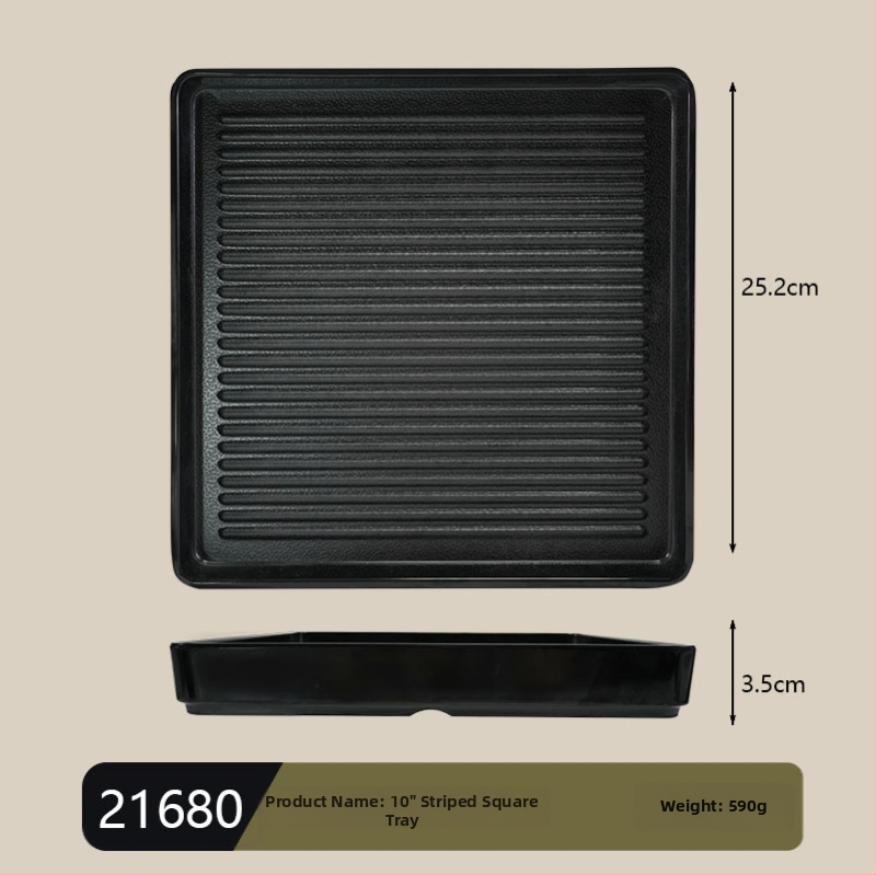 Melamín négyszögletes tál, japán stílus, in-mold magas hőmérsékletű formázás, testreszabás és logónyomás elérhető