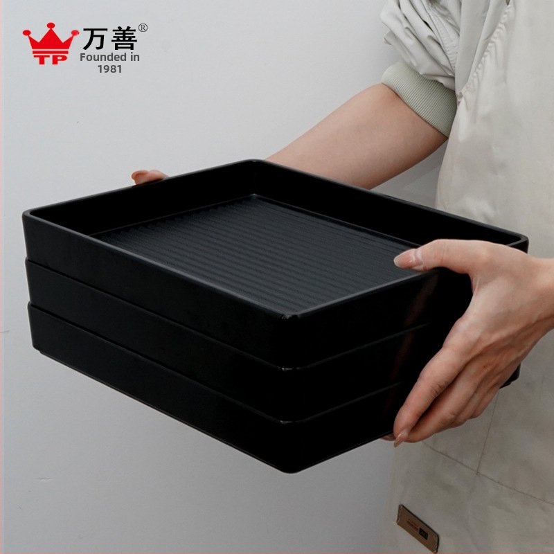 Melamín négyszögletes tál, japán stílus, in-mold magas hőmérsékletű formázás, testreszabás és logónyomás elérhető