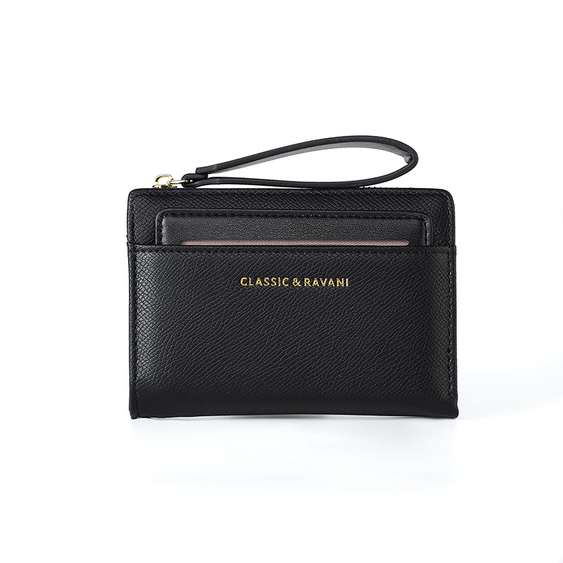 HAITAO PU érmetárca, városi egyszerű stílus, egyszínű dizájn, uniszex