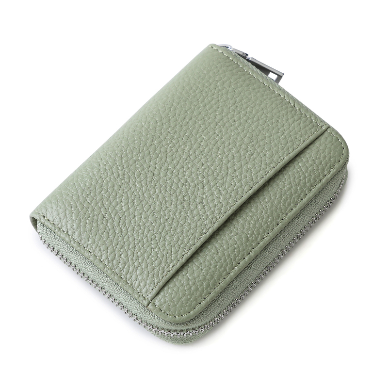 Дамски монетник от естествена кожа с RFID отделение, мултиразделен дизайн и голям капацитет