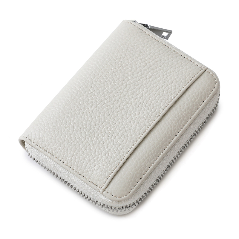 Дамски монетник от естествена кожа с RFID отделение, мултиразделен дизайн и голям капацитет