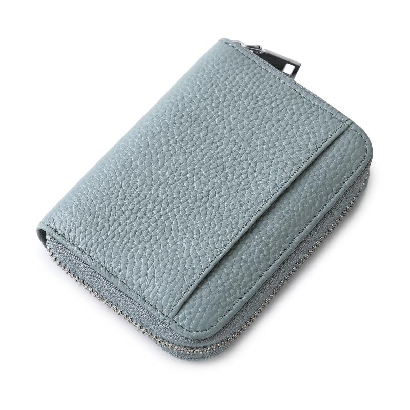 Дамски монетник от естествена кожа с RFID отделение, мултиразделен дизайн и голям капацитет