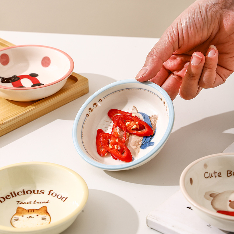 Porcelanska zdjela za umak s cvjetnim uzorkom, podglazurna završnica, sladak stil, mikrovalna kompatibilna