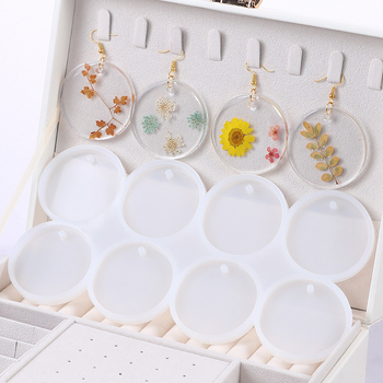 Formă din silicon pentru pandantiv — formă fluture, neregulată, cerc/oval cu orificiu pentru agățare, pentru bijuterii din rășină