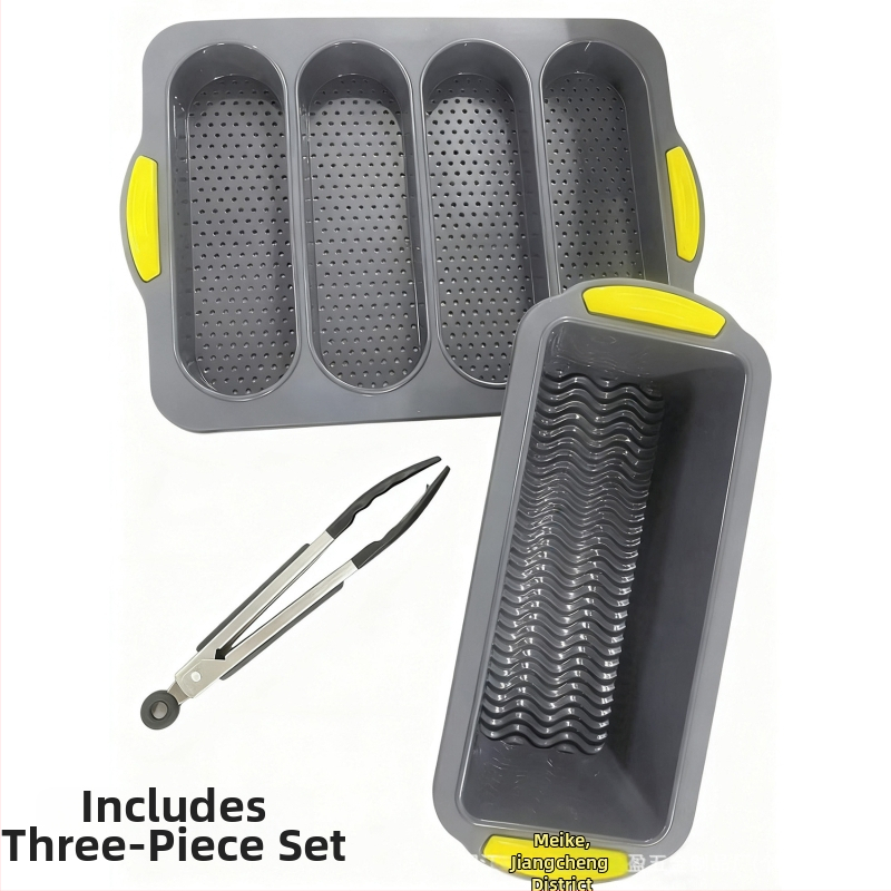 Četrslota silikona forma bagetēm, nepielipjoša cepamā panna maizei un kūkām