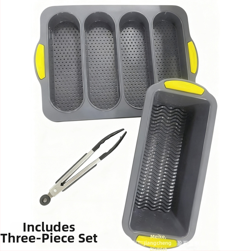 Četrslota silikona forma bagetēm, nepielipjoša cepamā panna maizei un kūkām