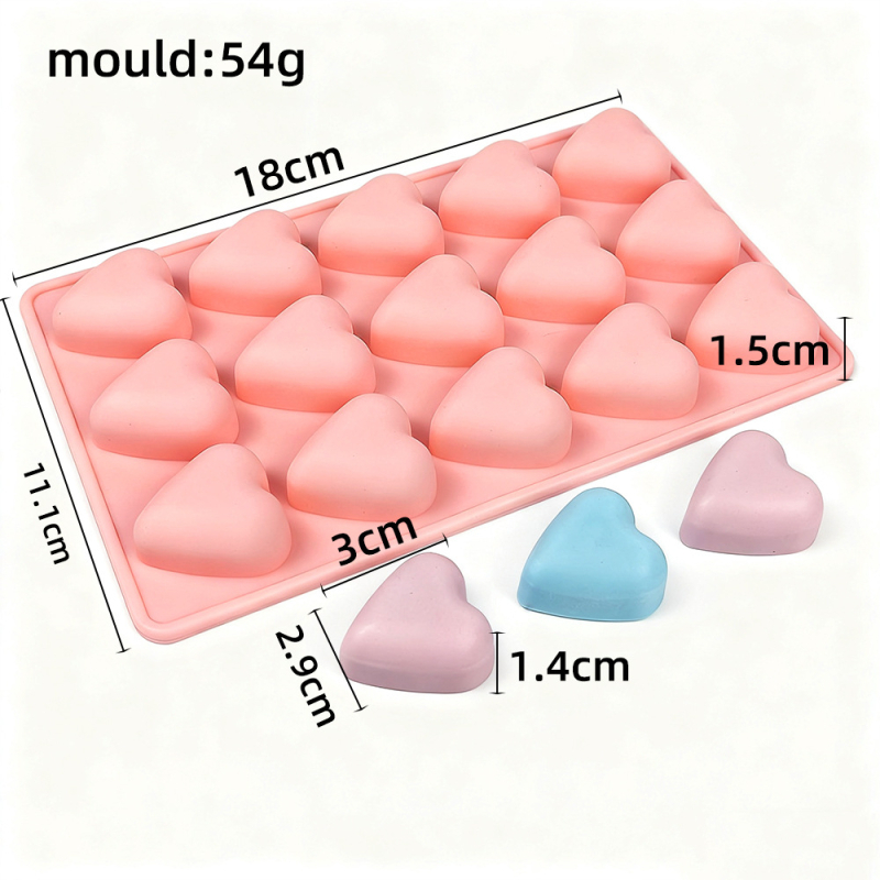 Silikonska čokoladna kalupa u obliku srca za mousse – DIY pečenje, materijal: silikon, pakiranje: Opp bag