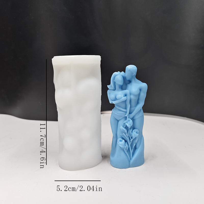 Szilikon gyertyaforma – pár ölelkezik, DIY gyanta díszek és illatos gyertyák készítéséhez, szabálytalan alak, egyetlen tasakban csomagolva