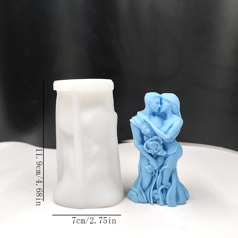 Szilikon gyertyaforma – pár ölelkezik, DIY gyanta díszek és illatos gyertyák készítéséhez, szabálytalan alak, egyetlen tasakban csomagolva