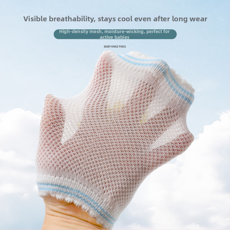 Detské kolenníky - tenké bavlnené s sieťkou, unisex, na plazenie a chodenie, leto 2022