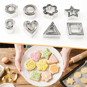 Комплект от 30 форми за печене от неръждаема стомана с нестандартна форма за сладки, торти, фондан и плодове