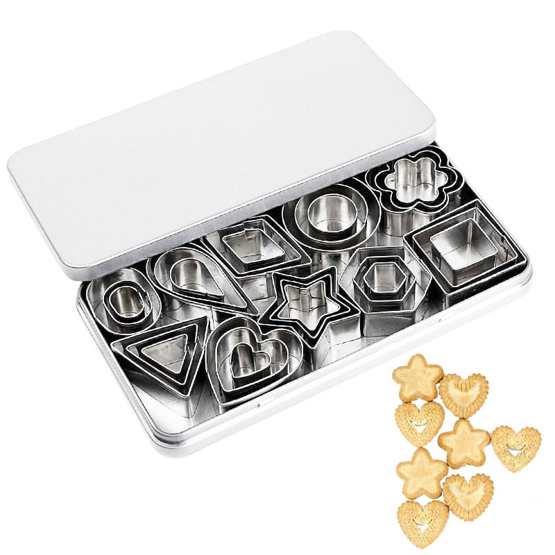 Комплект от 30 форми за печене от неръждаема стомана с нестандартна форма за сладки, торти, фондан и плодове