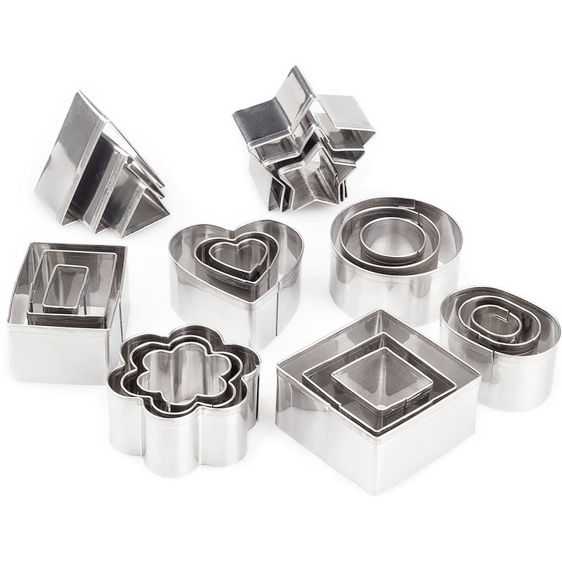 Комплект от 30 форми за печене от неръждаема стомана с нестандартна форма за сладки, торти, фондан и плодове