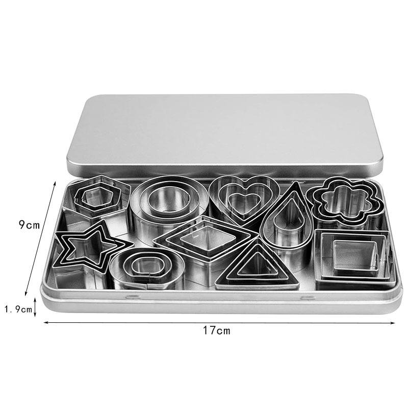 Комплект от 30 форми за печене от неръждаема стомана с нестандартна форма за сладки, торти, фондан и плодове