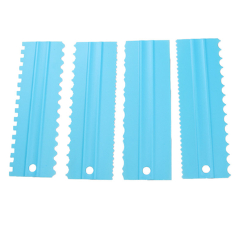 4-частен пластмасов комплект крем шпатули със двойнозъби за украса на торти