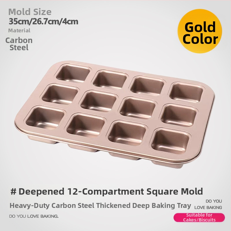 Guyi kūku forma, oglekļa tērauds, moderns minimālisma stils, kvadrāta cepamforma, 1 komplekts