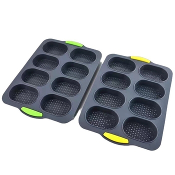 Силиконова форма за печене на торти, 8 гнезда, кръгла, незалепваща, Orange Sunset