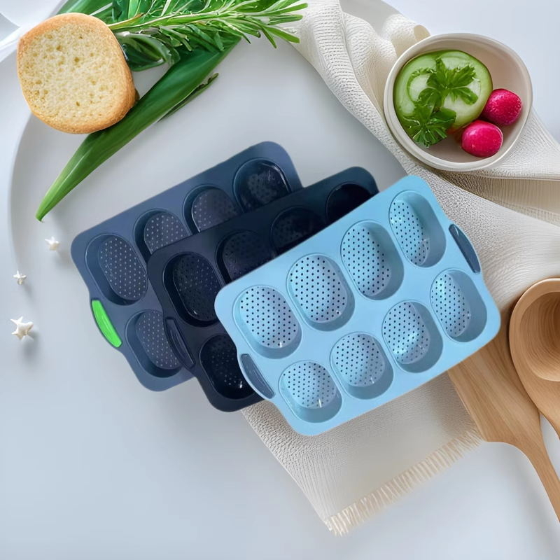 Силиконова форма за печене на торти, 8 гнезда, кръгла, незалепваща, Orange Sunset