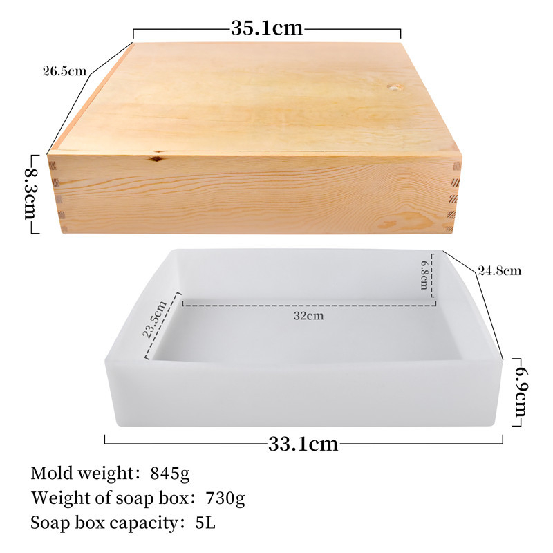 Правоъгълна силиконова форма за сапун с капак за DIY сапун и оформяне на тостове – 5L капацитет, силиконов материал, OEM/ODM и частна марка