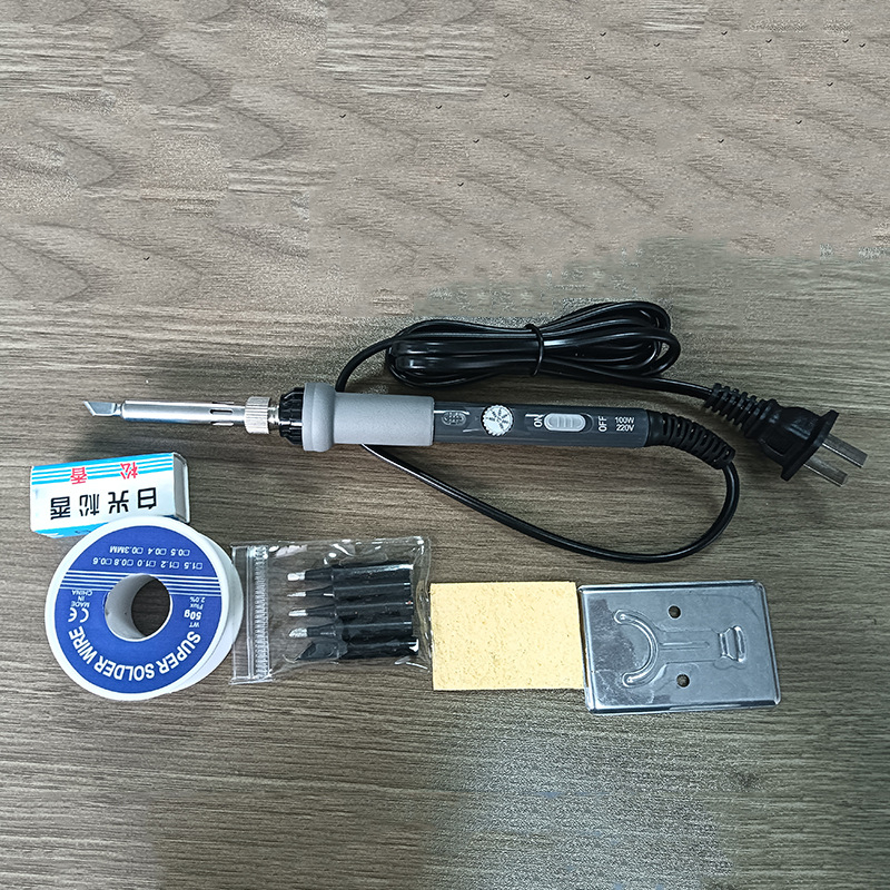 Κολλητήρι συγκόλλησης 100W με ρυθμιζόμενη θερμοκρασία, λαβή από καουτσούκ, 220V, κατάλληλο για συγκόλληση, αποσυναρμολόγηση και πυρογραφία