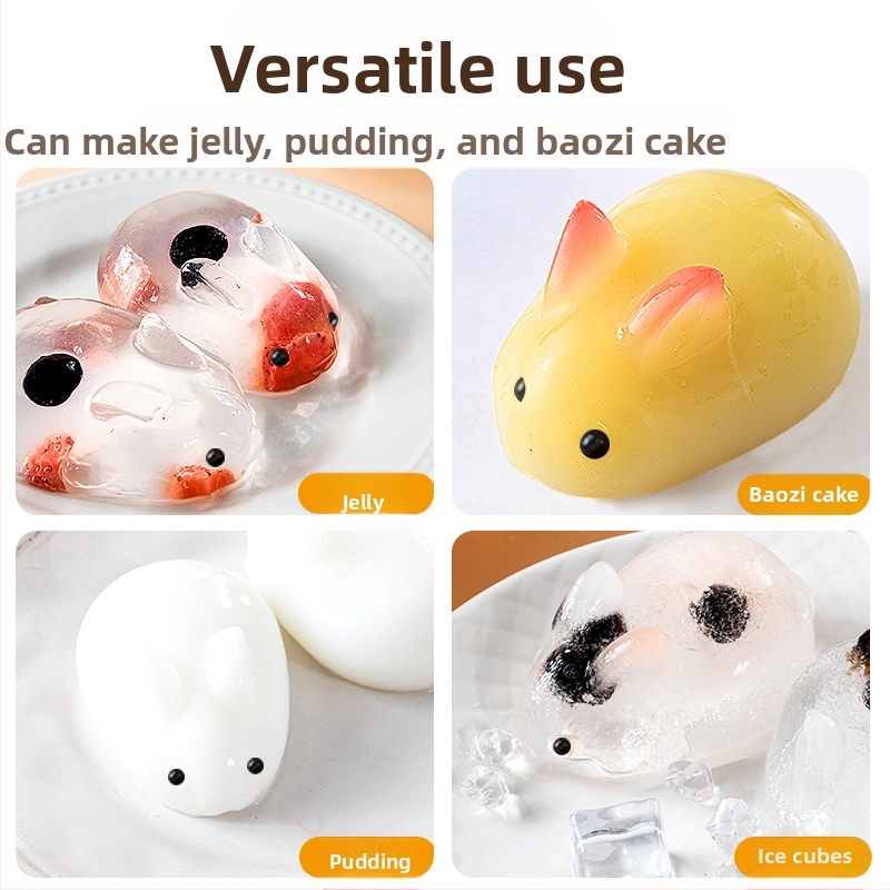 Kitchen Enjoy силиконова формичка за пудинг с форма на зайче, неправилна форма, подходяща за пудинги и желета