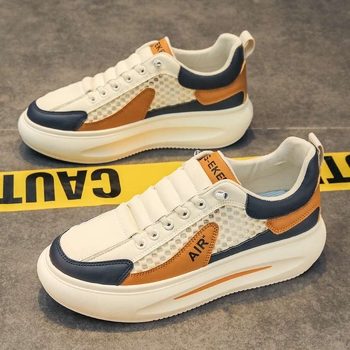 Pantofi sport pentru bărbați, primăvară, plasă respirabilă, talpă groasă, șireturi, pentru timp liber și călătorii