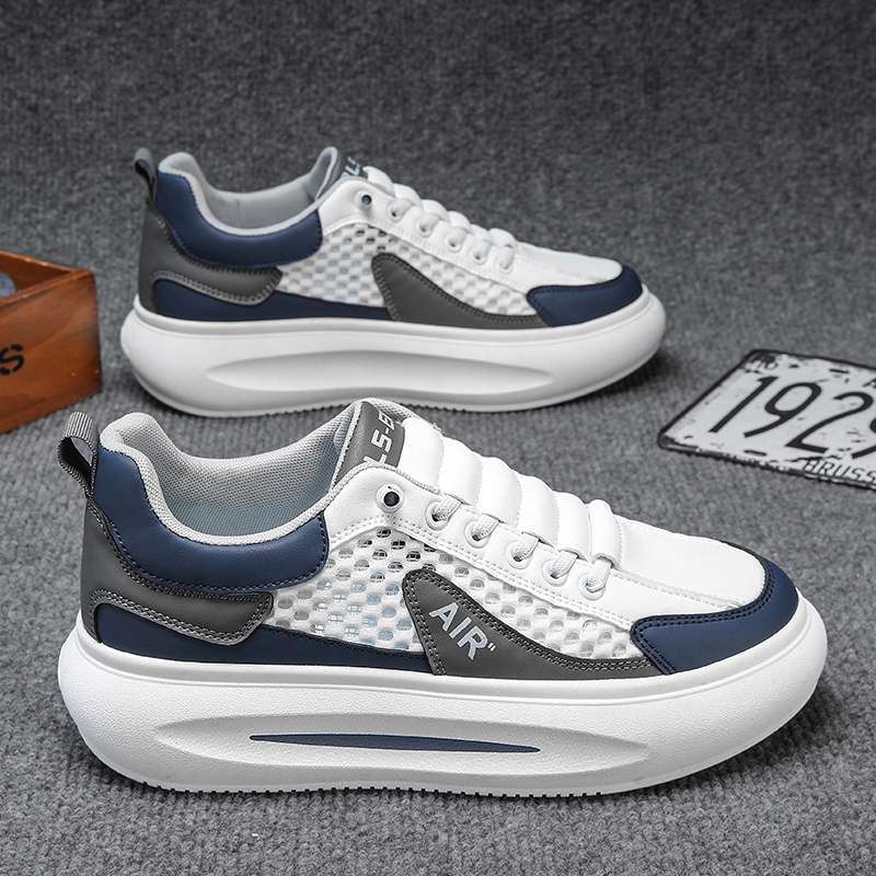 Pantofi sport pentru bărbați, primăvară, plasă respirabilă, talpă groasă, șireturi, pentru timp liber și călătorii